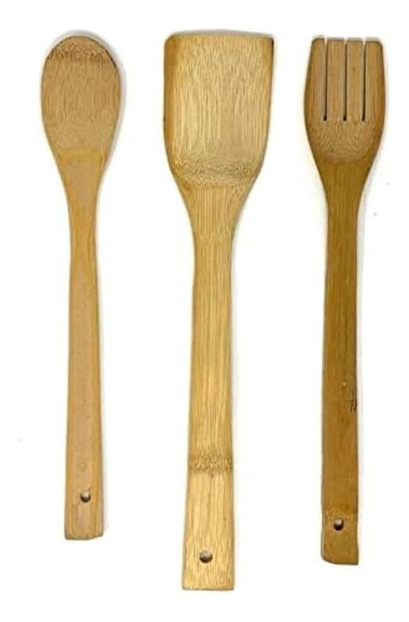 SET UTENSILIOS 3 PIEZAS BAMBU COCINA ANTIADHERENTE - 1