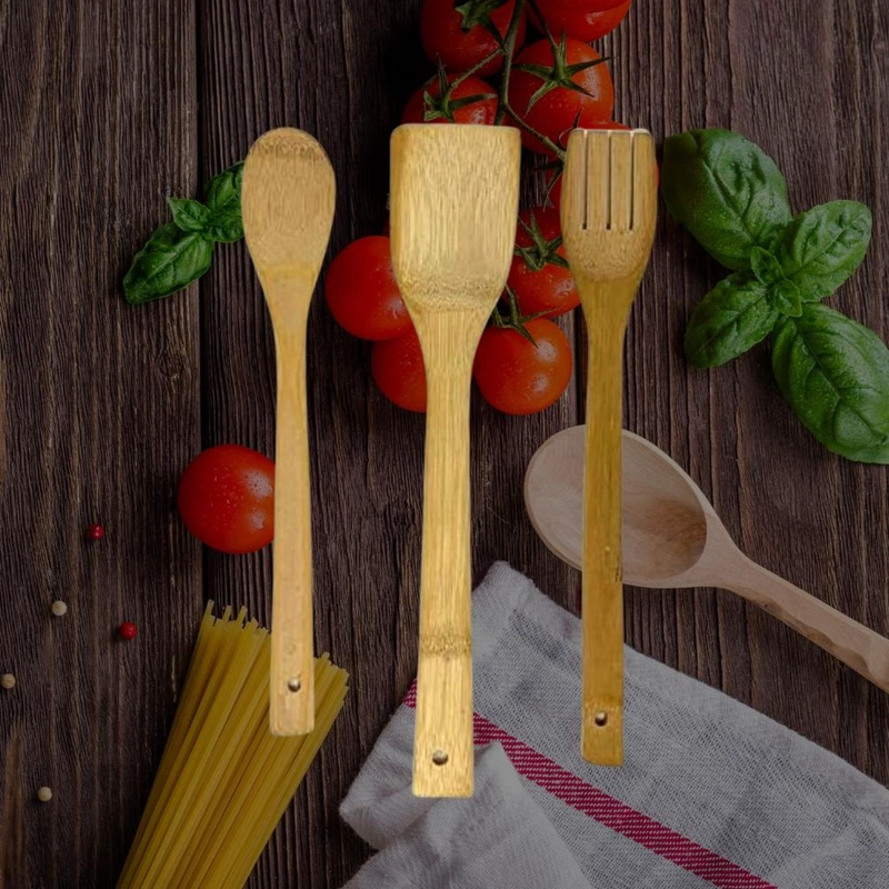 SET UTENSILIOS 3 PIEZAS BAMBU COCINA ANTIADHERENTE - 5