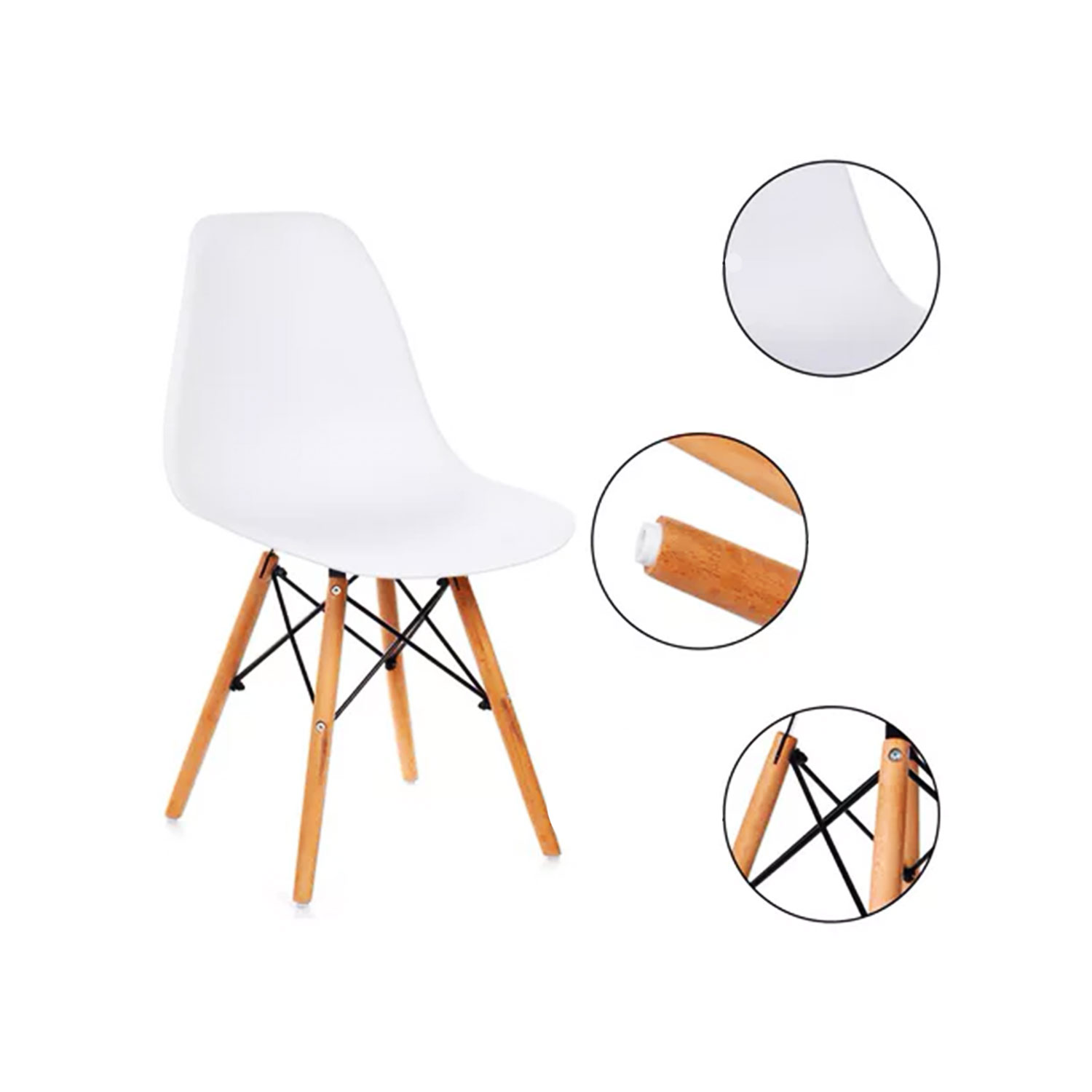 SILLA IMPORTCLICK HOG.733 BLANCO EAMES HOGAR COMEDOR - 3
