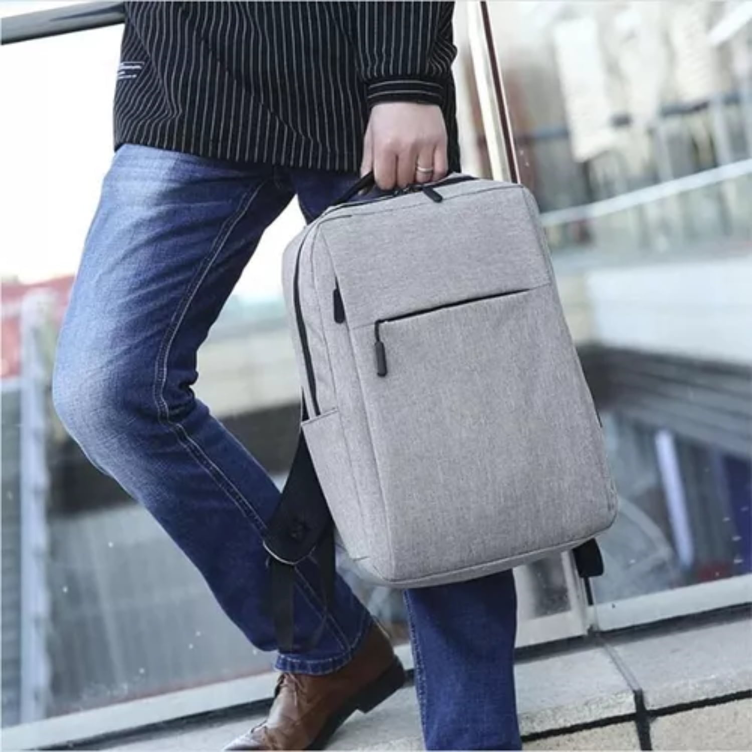 MOCHILA NOTEBOOK 15' USB 35 LITROS GRIS - 5