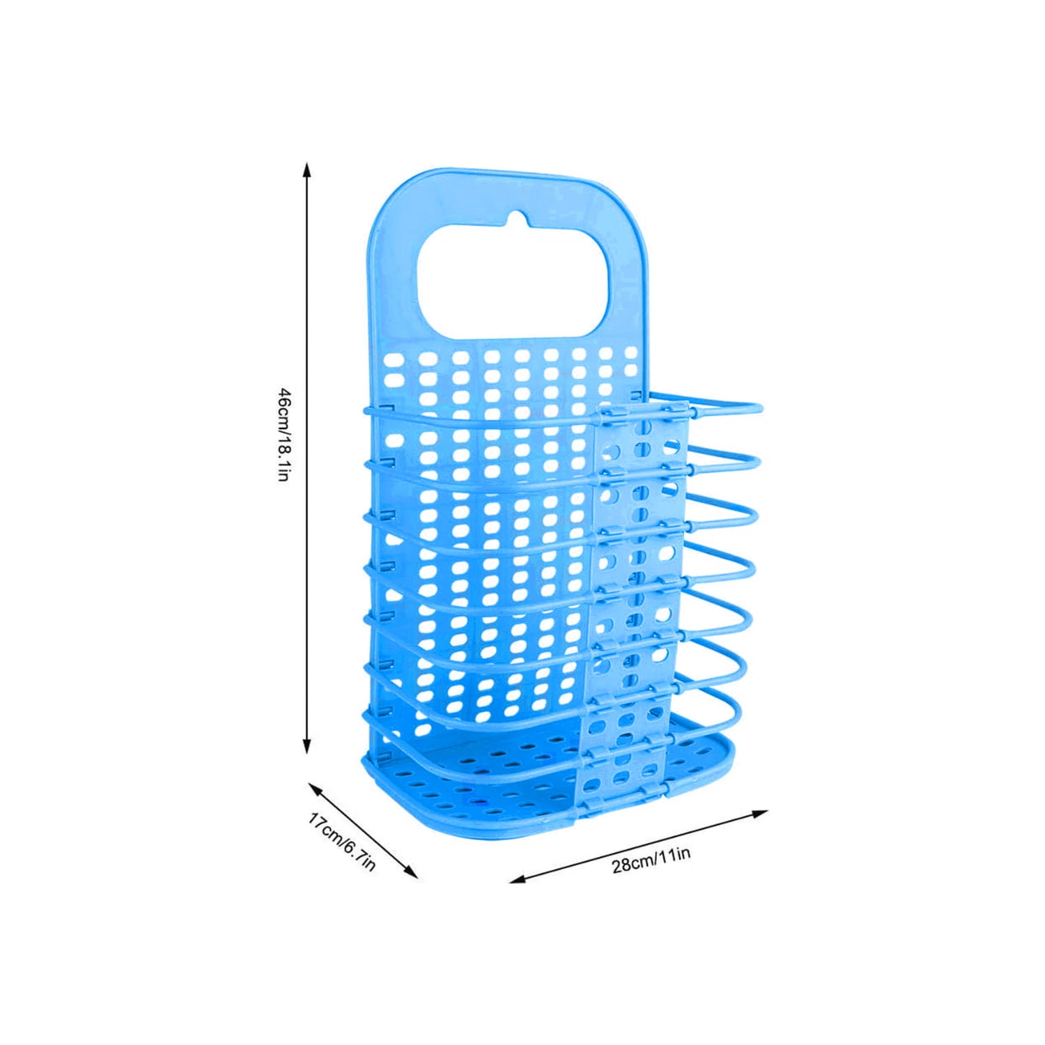 CESTA IMPORTCLICK HOG.787 BAÑO LAVANDERÍA PLEGABLE 37 X 24 X 13 CM CELESTE - 3