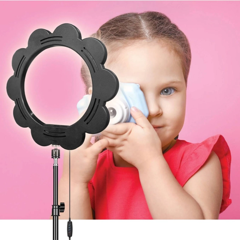 ARO DE LUZ IMPORTCLICK TEC.299 26CM DISEÑO FLOR 12' STREAMING MAKE UP 26 CM - 5