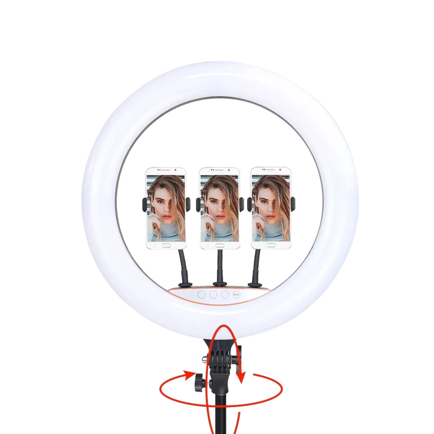 ARO LUZ IMPORTCLICK TEC.296 33CM PROFESIONAL GIGANTE 45 CM 3 SOPORTES TRÍPODE 2.10 - 5
