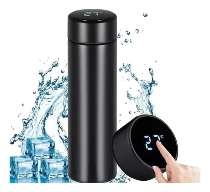 TAZA TERMO INTELIGENTE DIGITAL NEGRO TACTIL LED TEMPERATURA - 5