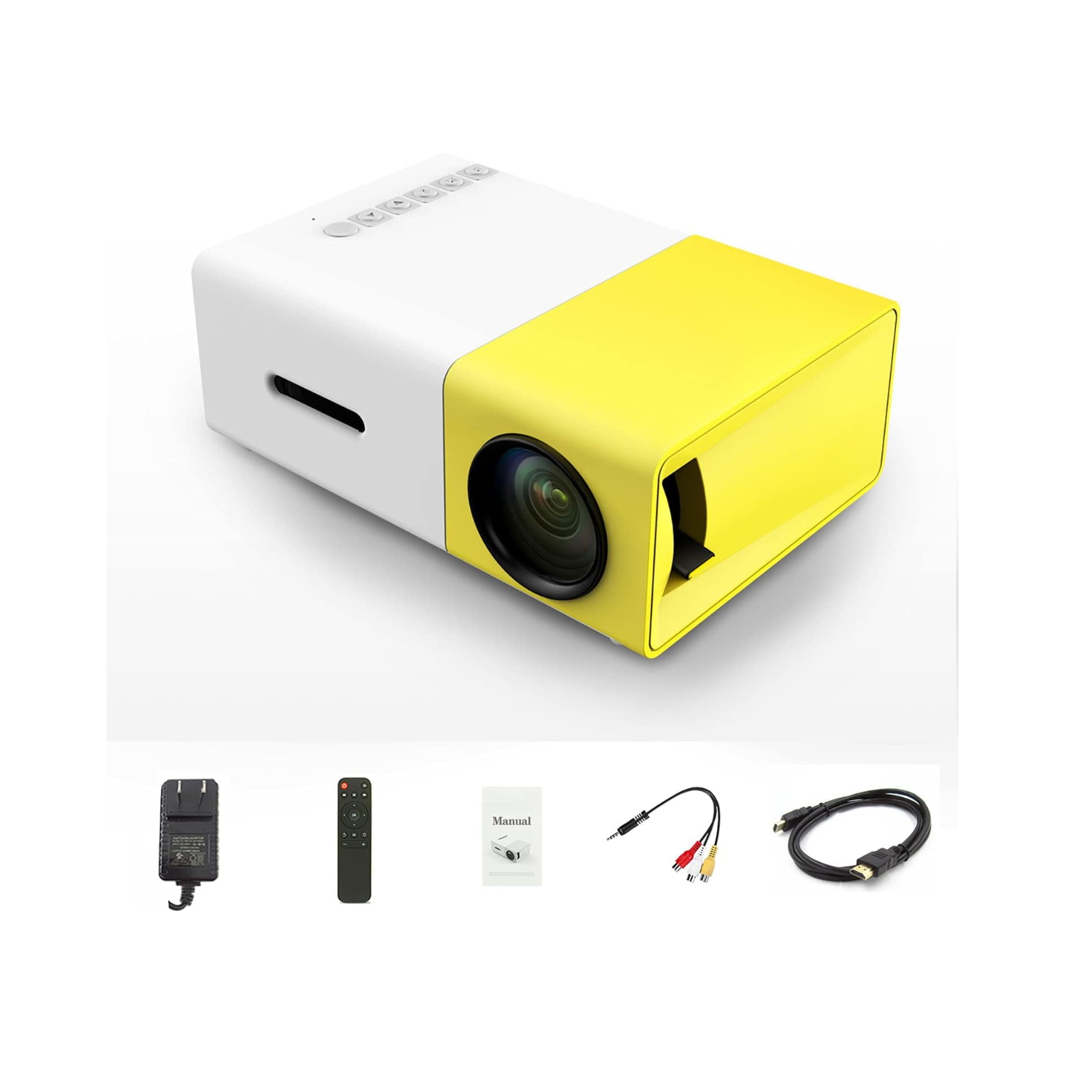 MINI PROYECTOR VIDEO PELÍCULA USB HDMI AMARILLO RESOLUCIÓN 320 X 240 - 2