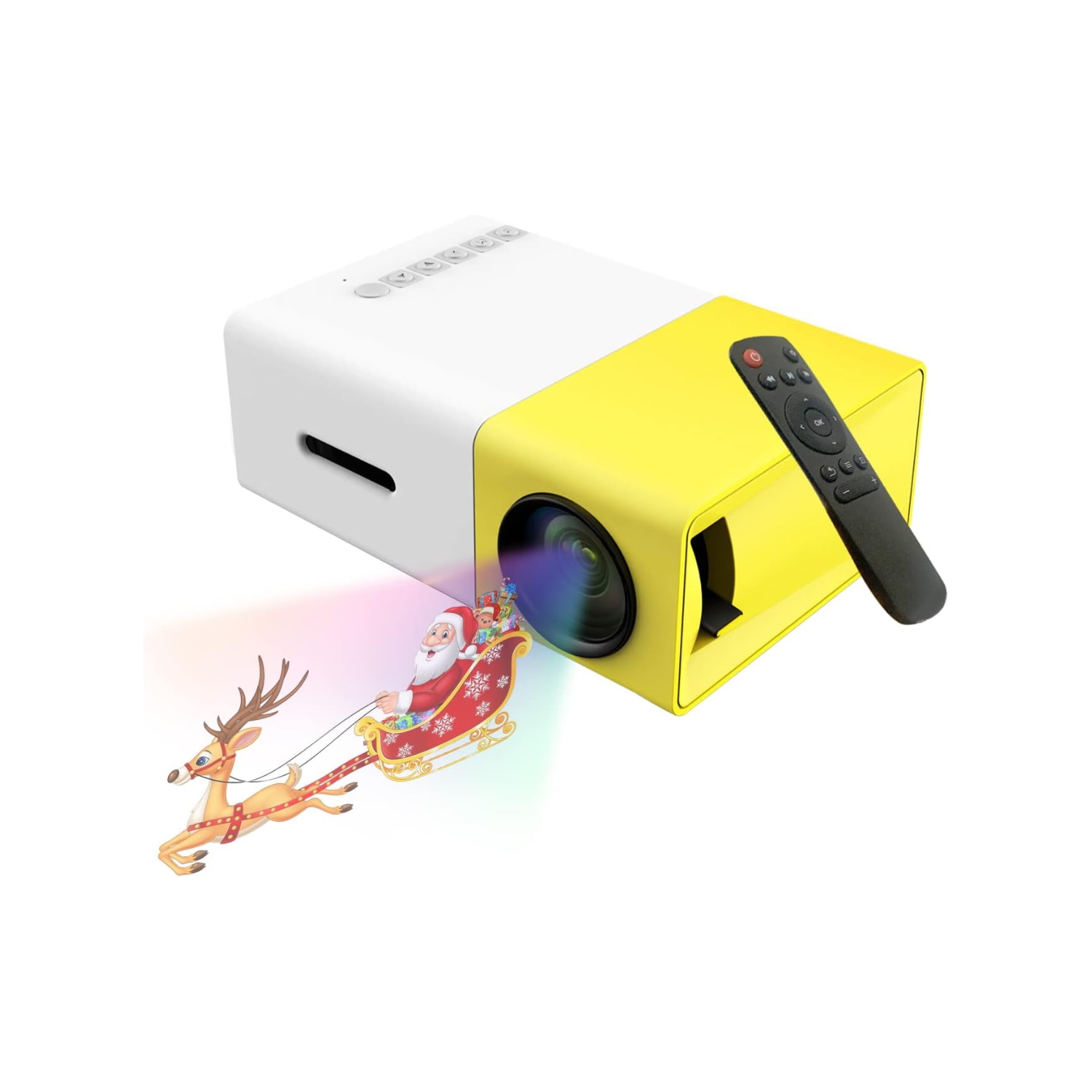 MINI PROYECTOR VIDEO PELÍCULA USB HDMI AMARILLO RESOLUCIÓN 320 X 240 - 5