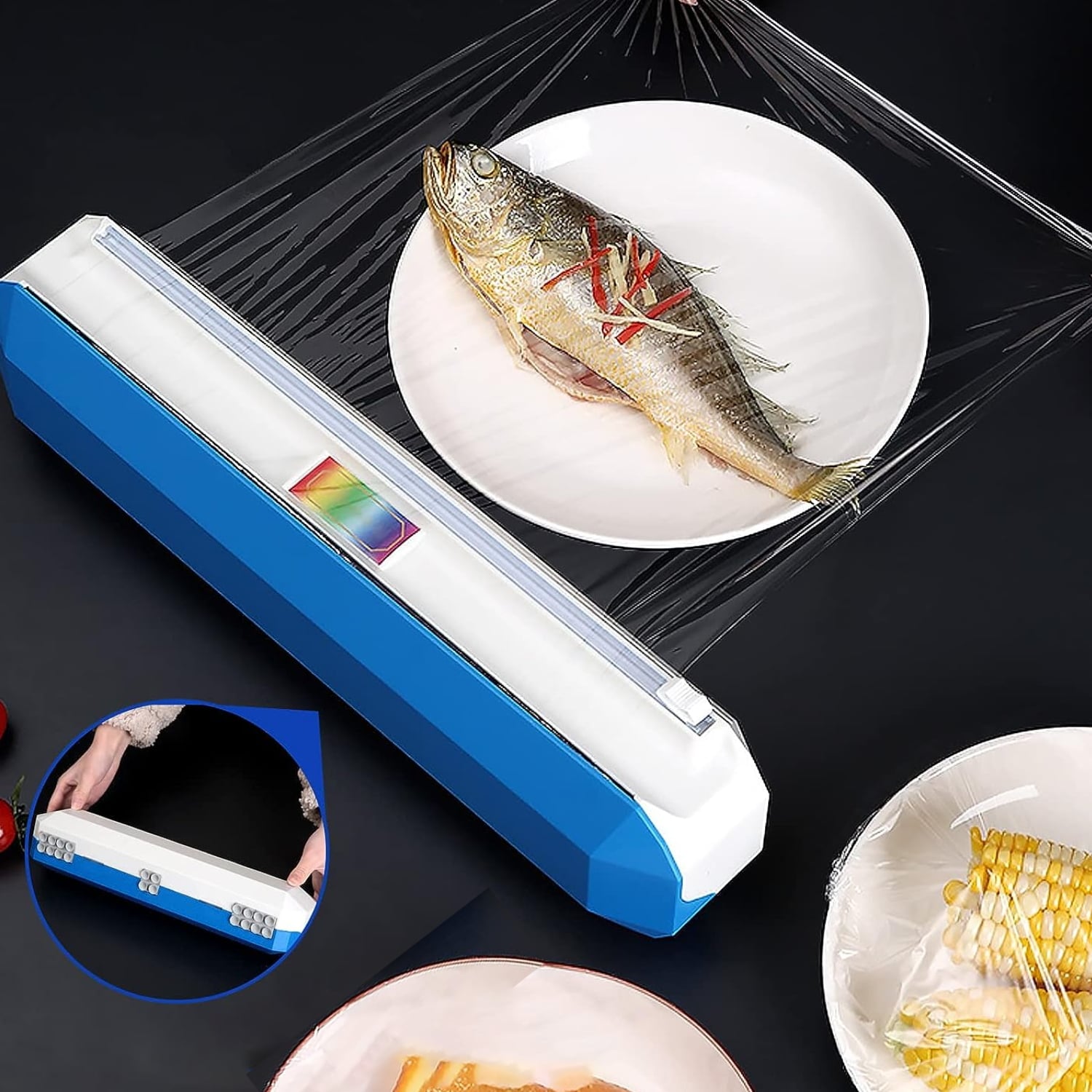 DISPENSADOR IMPORTCLICK HOG.871 PAPEL FILM CORTADOR AZUL - 3