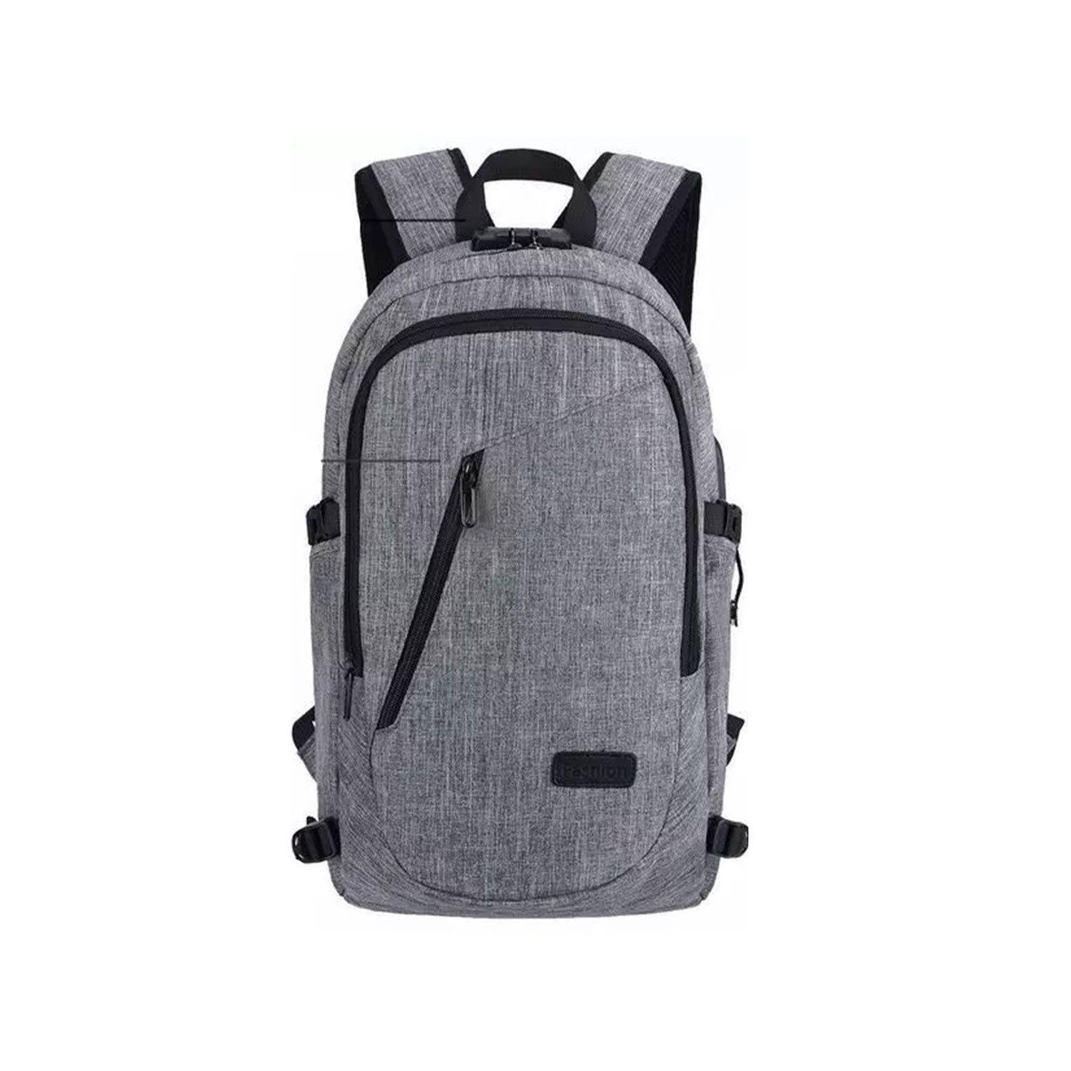 MOCHILA ANTIRROBO 30 LITROS CABLE USB GRIS - 1