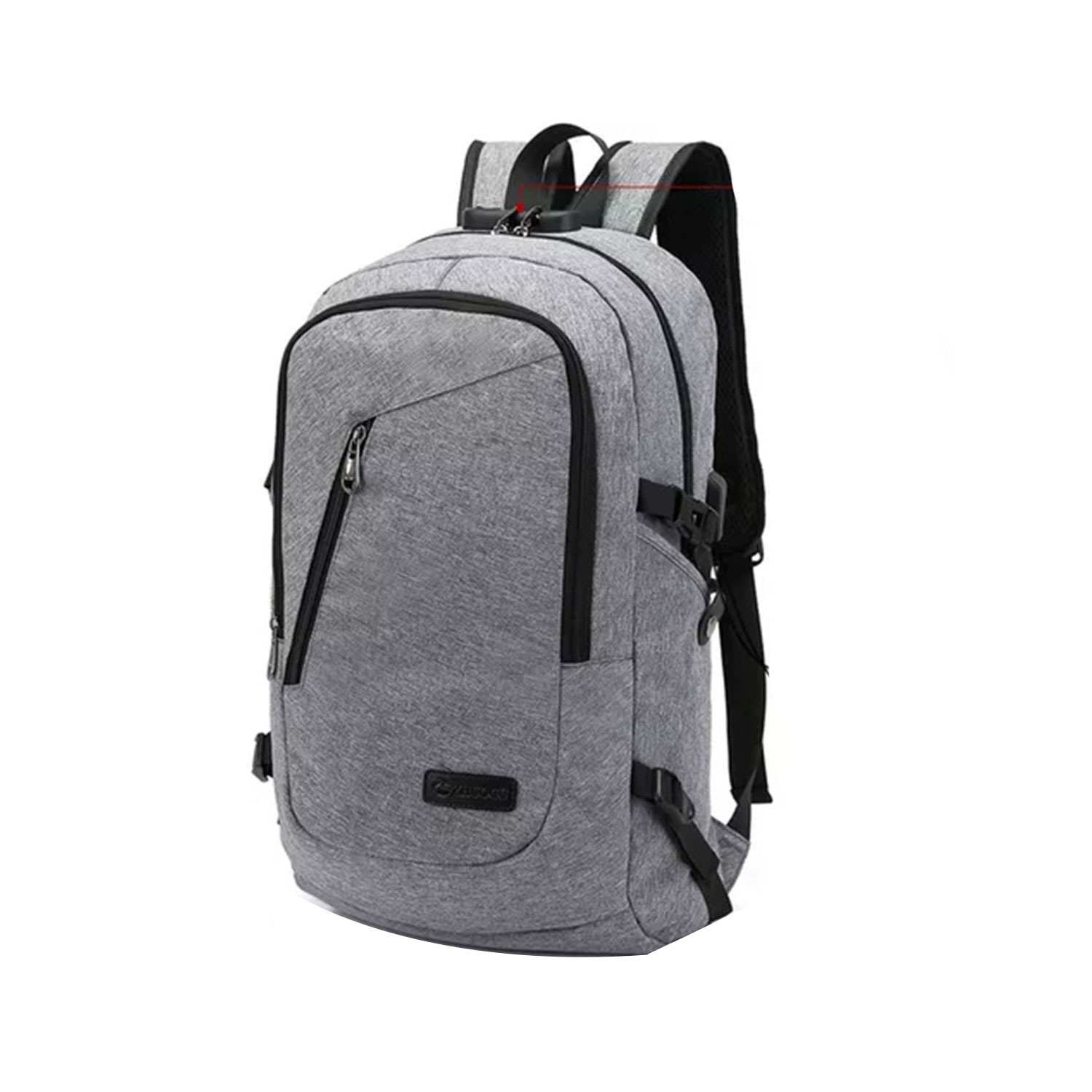 MOCHILA ANTIRROBO 30 LITROS CABLE USB GRIS - 2