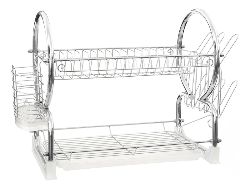 SECA PLATOS ESCURRIDOR METAL 2 NIVELES 40 X 26 X 38 CM - 1