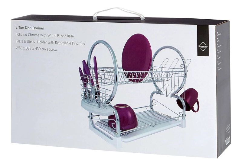 SECA PLATOS ESCURRIDOR METAL 2 NIVELES 40 X 26 X 38 CM - 3