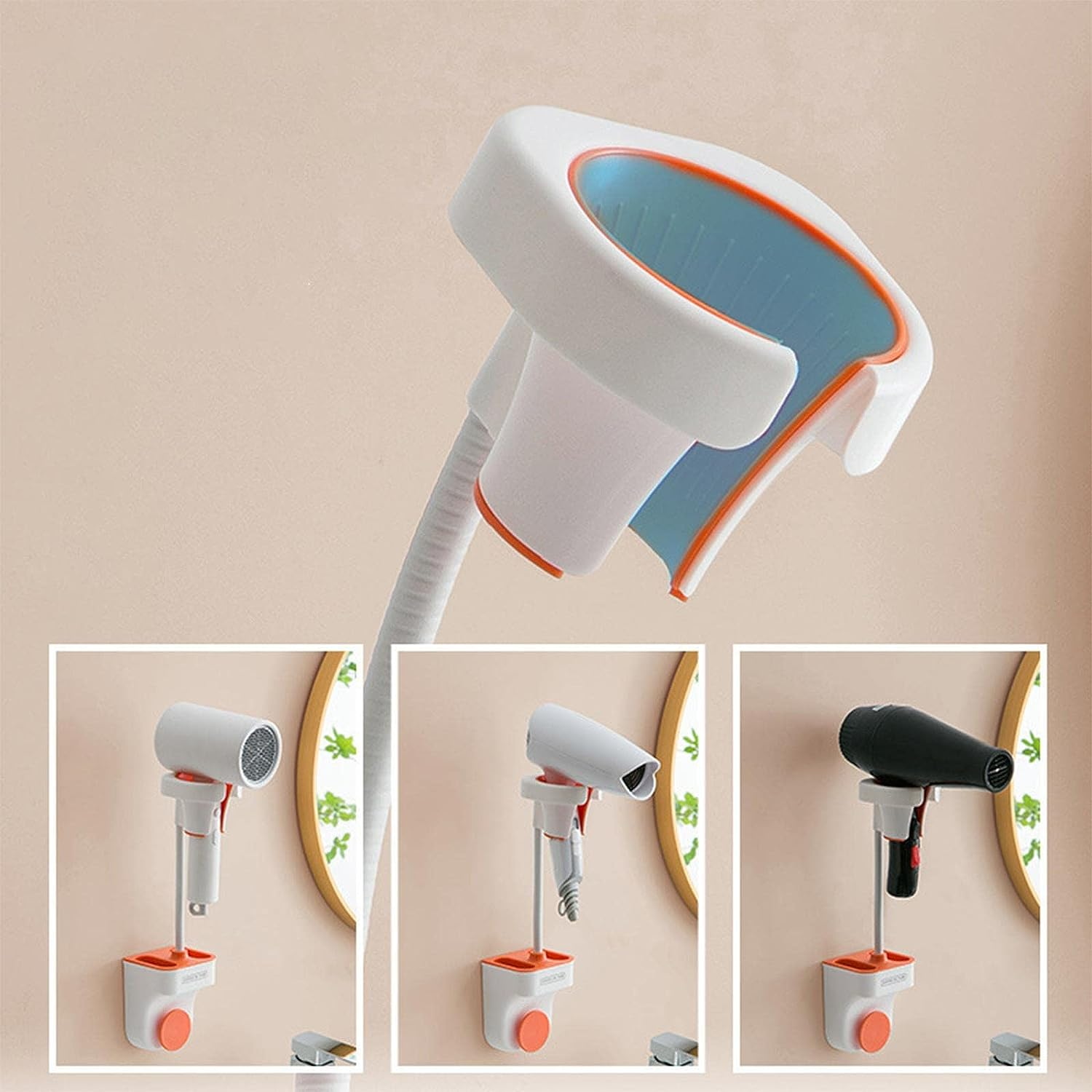 SOPORTE IMPORTCLICK HOG.816 ORGANIZADOR PARED BAÑO MULTIFUNCIÓNAL SECADOR PELO - 3
