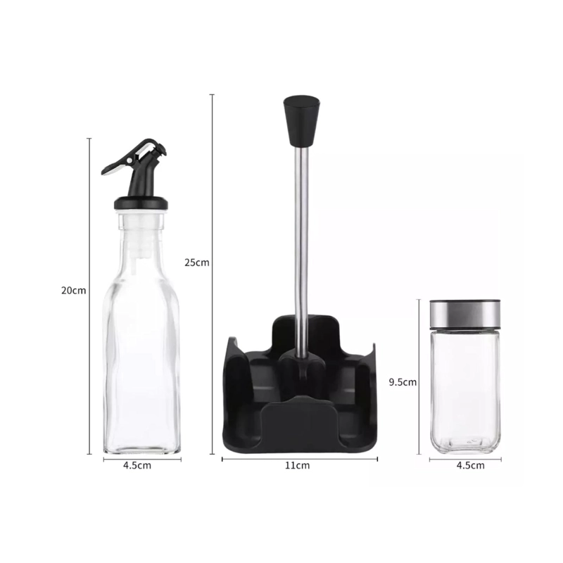 SET ALCUZA DISPENSADOR 4 PIEZAS VIDRIO 100 ML - 2