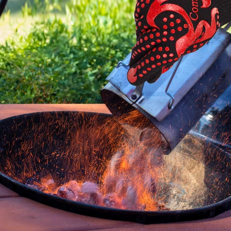 PAR GUANTES COCINA ALTA TEMPERATURA ASADO PARRILLA BBQ - 5