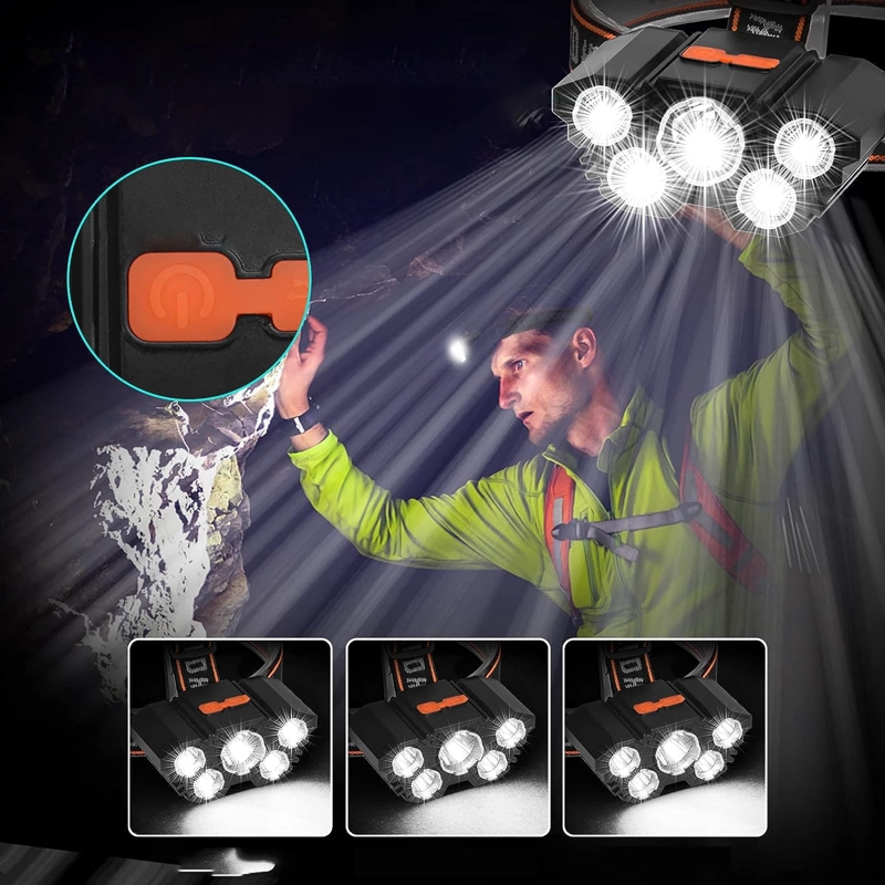 LINTERNA IMPORTCLICK HOG.853 CABEZA FRONTAL LED RECARGABLE ALTA POTENCIA 4 MODOS - 5