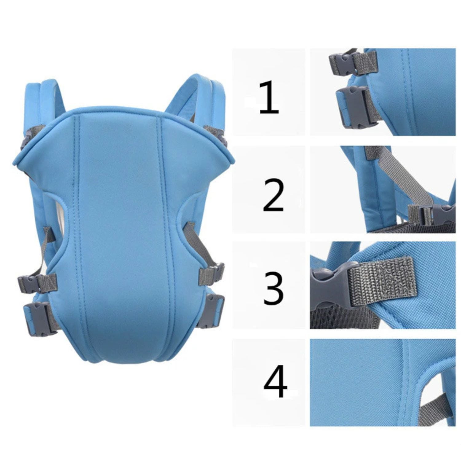 MOCHILA IMPORTCLICK INF.63 PORTABEBÉS ERGONÓMICA ACOLCHADO AZUL - 2