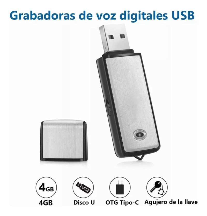 MINI GRABADORA VOZ ESPÍA IMPORTCLICK TEC.183 CON MICRÓFONO 4 HORAS USB 16GB - 4