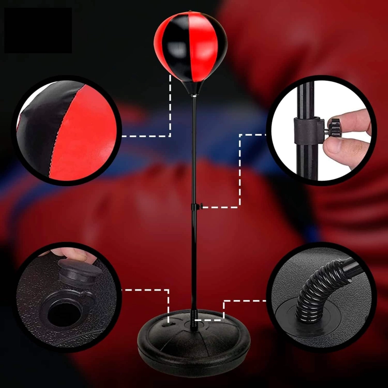 JUGUETE KIT BOXEO IMPORTCLICK BASE NEGRO ROJO - 4