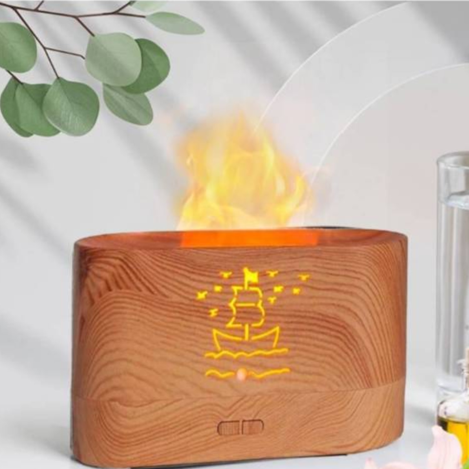 HUMIDIFICADOR Y DIFUSOR AROMA IMPORTCLICK HOG.797 DISEÑO CHIMENEA MADERA - 3