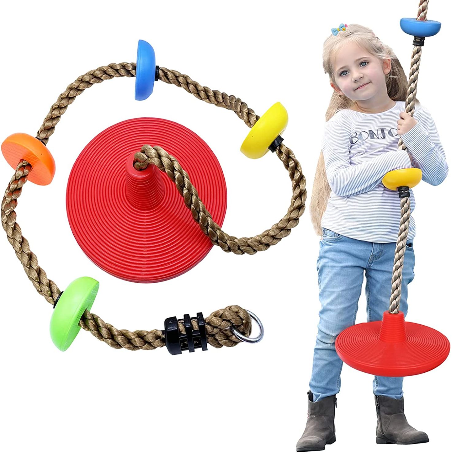 COLUMPIO IMPORTCLICK INF.60 CUERDA MECEDOR ESCALADOR INFANTIL 2 MTS MULTICOLOR - 2