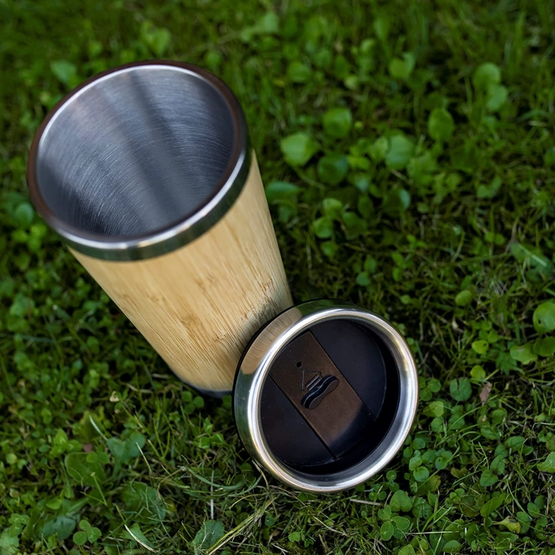 MUG TERMO BAMBÚ ACERO INOXIDABLE 420 ML - 8