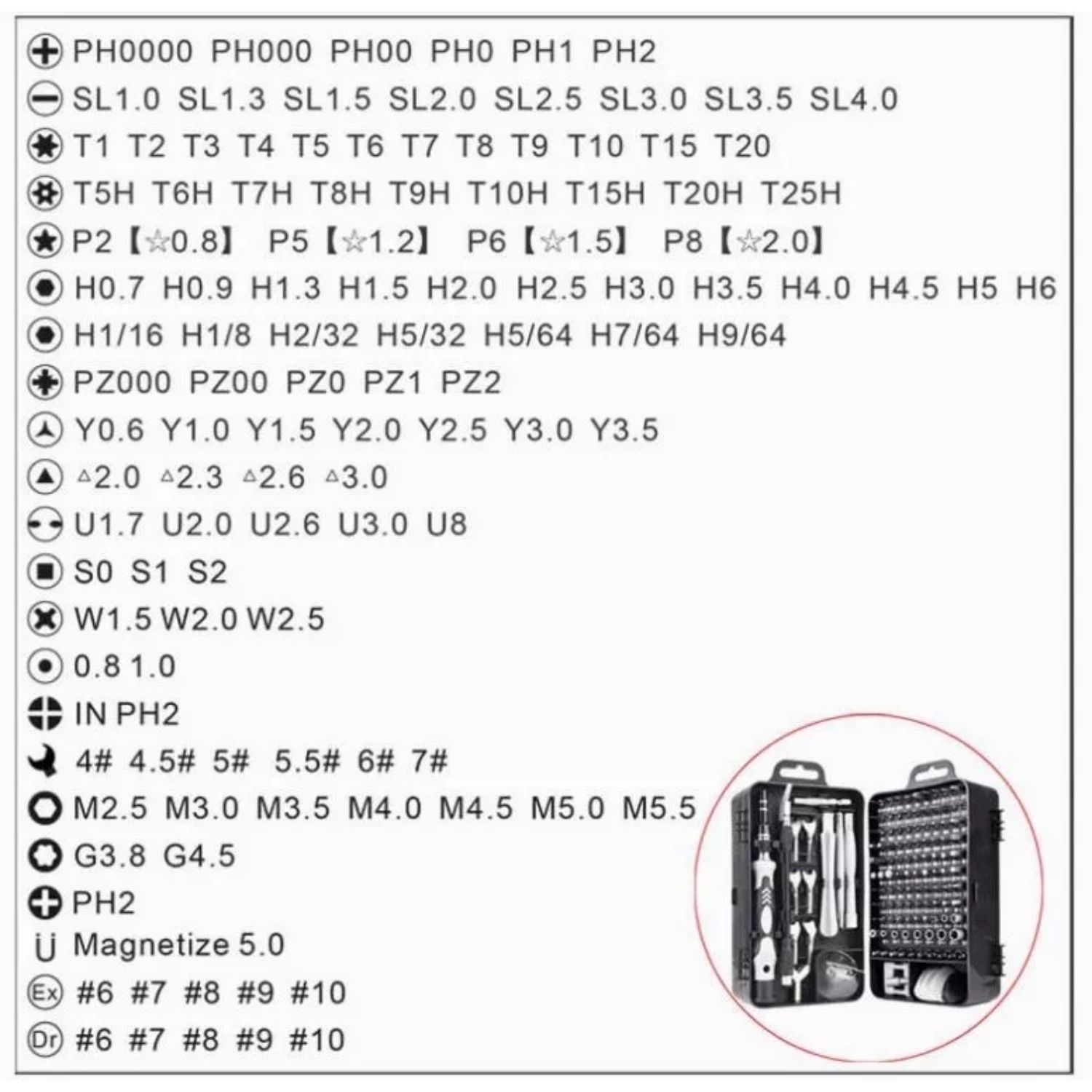 SET HERRAMIENTAS IMPORTCLICK DESTORNILLADORES HER.33 135 PIEZAS PRECISION PROFESIONAL 135 EN 1 - 7