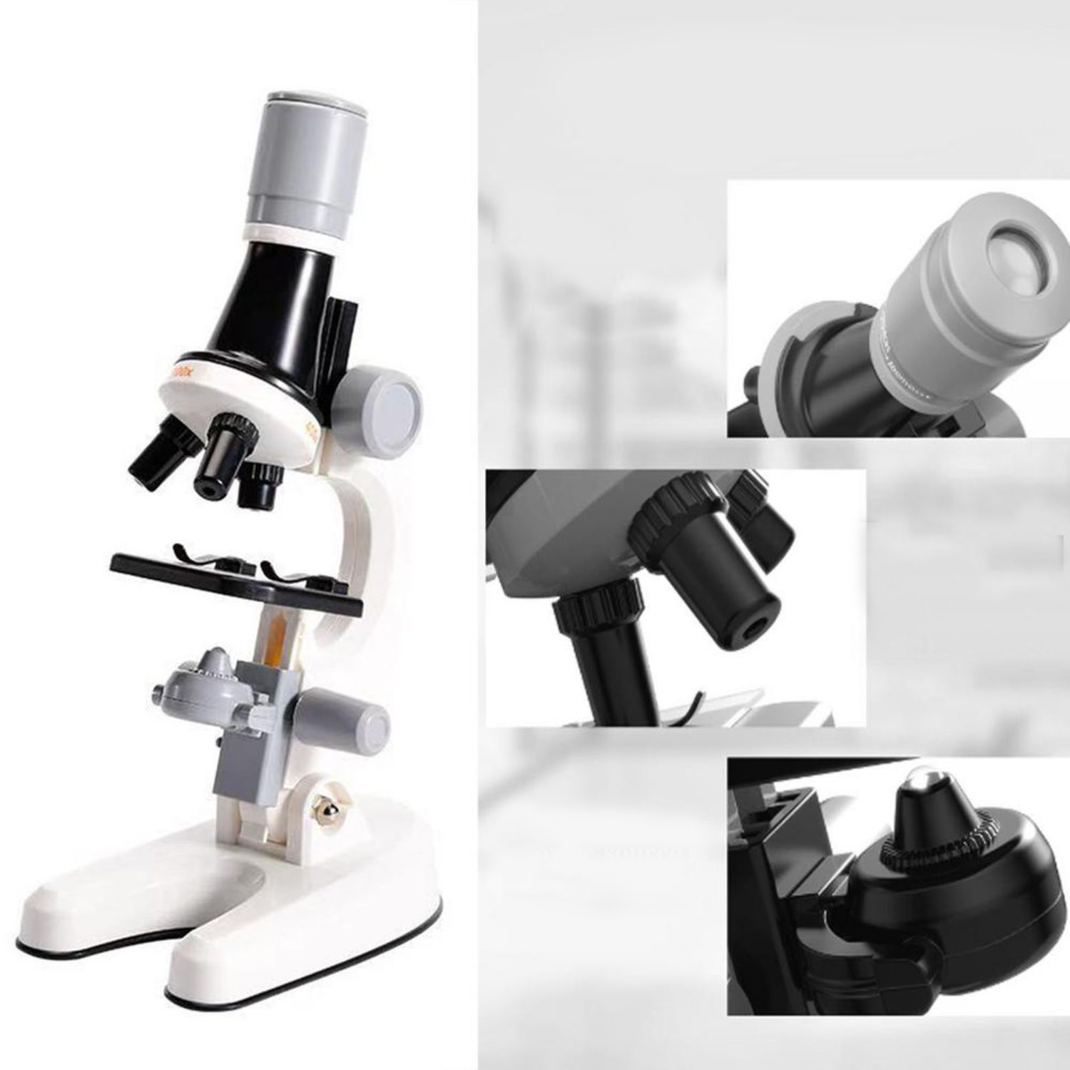 MICROSCOPIO IMPORTCLICK INF.73 EDUCATIVO JUGUETE NIÑOS KIT ACCESORIOS BLANCO - 3