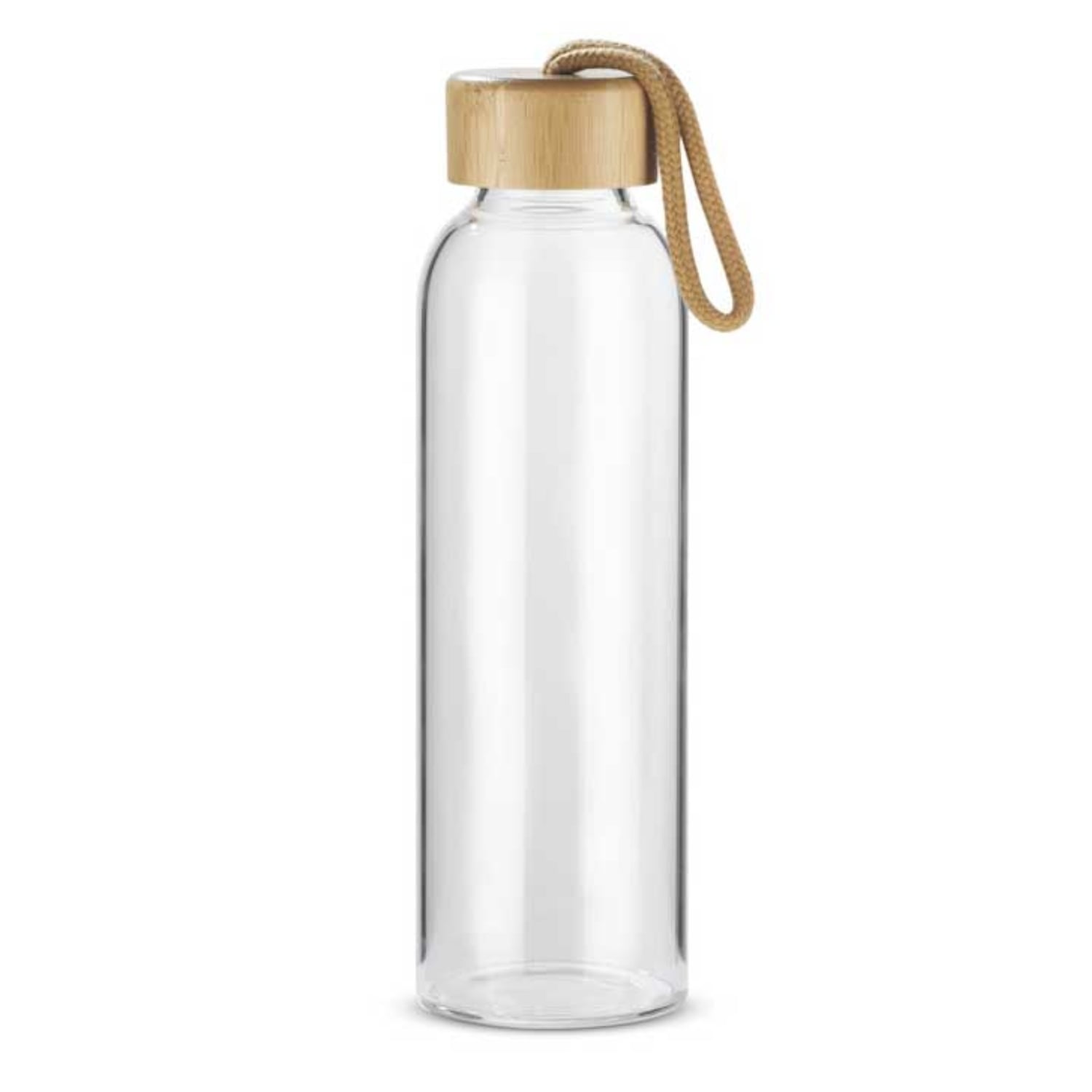 BOTELLA VIDRIO TAPA BAMBÚ 500 ML - 1
