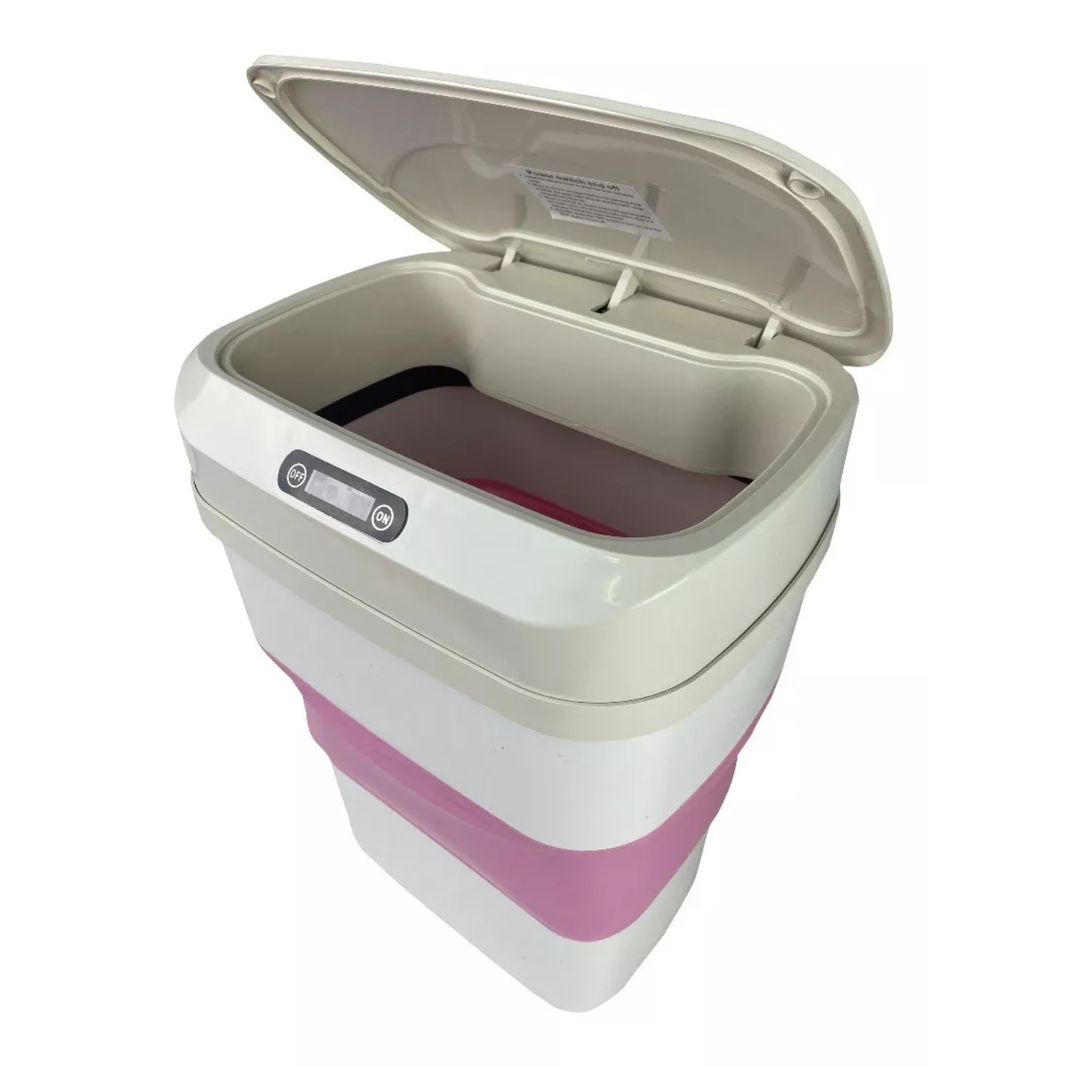 PAPELERA BASURERO INTELIGENTE SENSOR DIGITAL INFRARROJO ROSA - 3