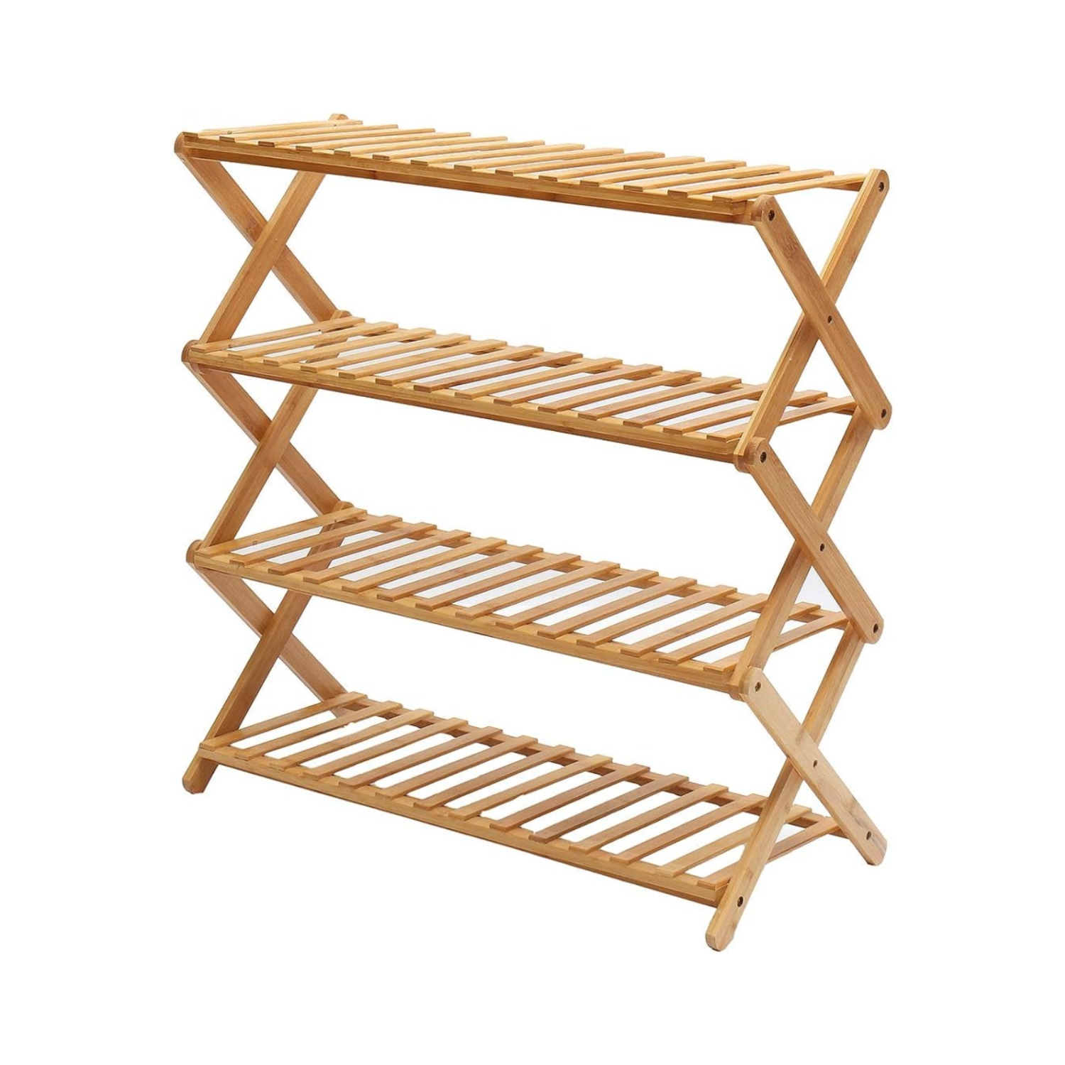 ZAPATERO IMPORTCLICK HOG.877 ORGANIZADOR MADERA 4 NIVELES 68X49X26 CM CAFÉ - 1