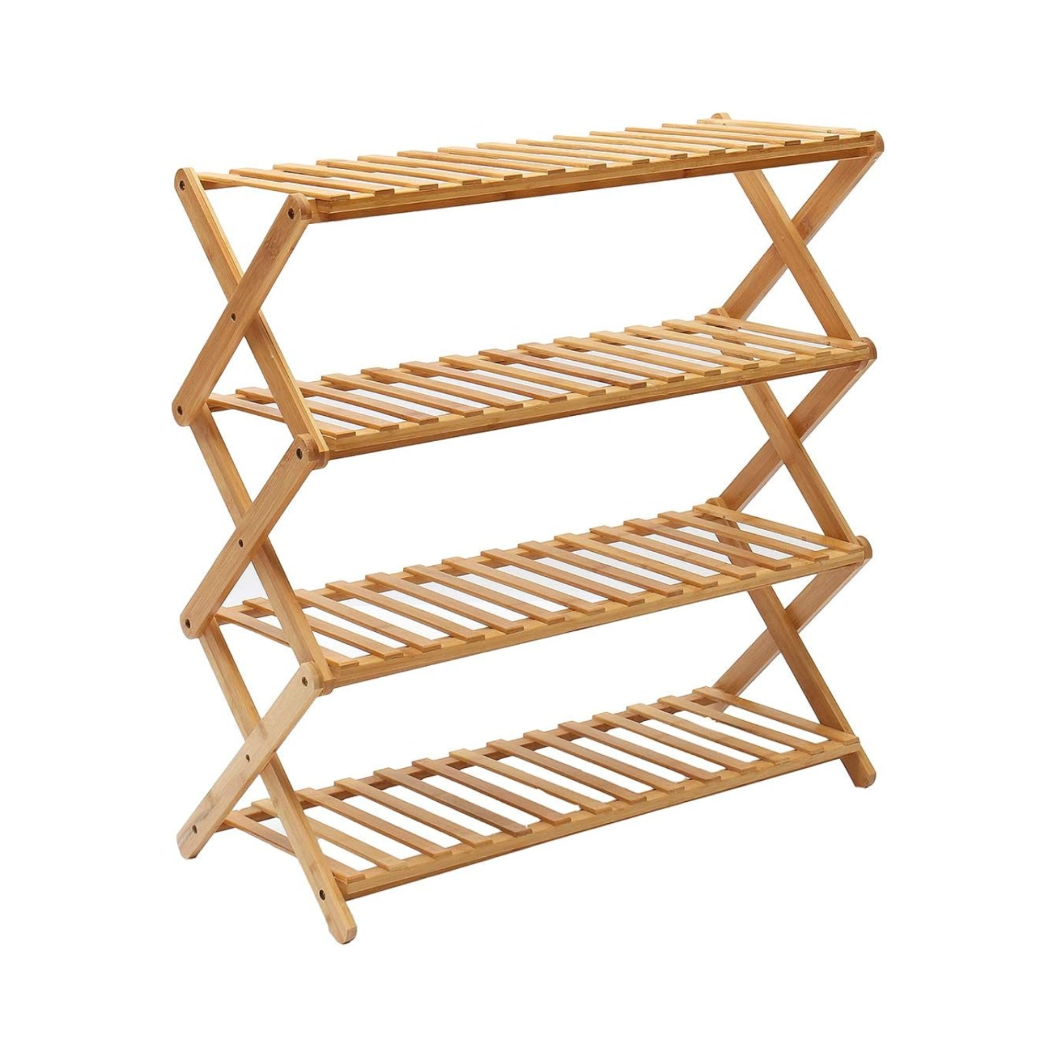 ZAPATERO IMPORTCLICK HOG.877 ORGANIZADOR MADERA 4 NIVELES 68X49X26 CM CAFÉ - 2