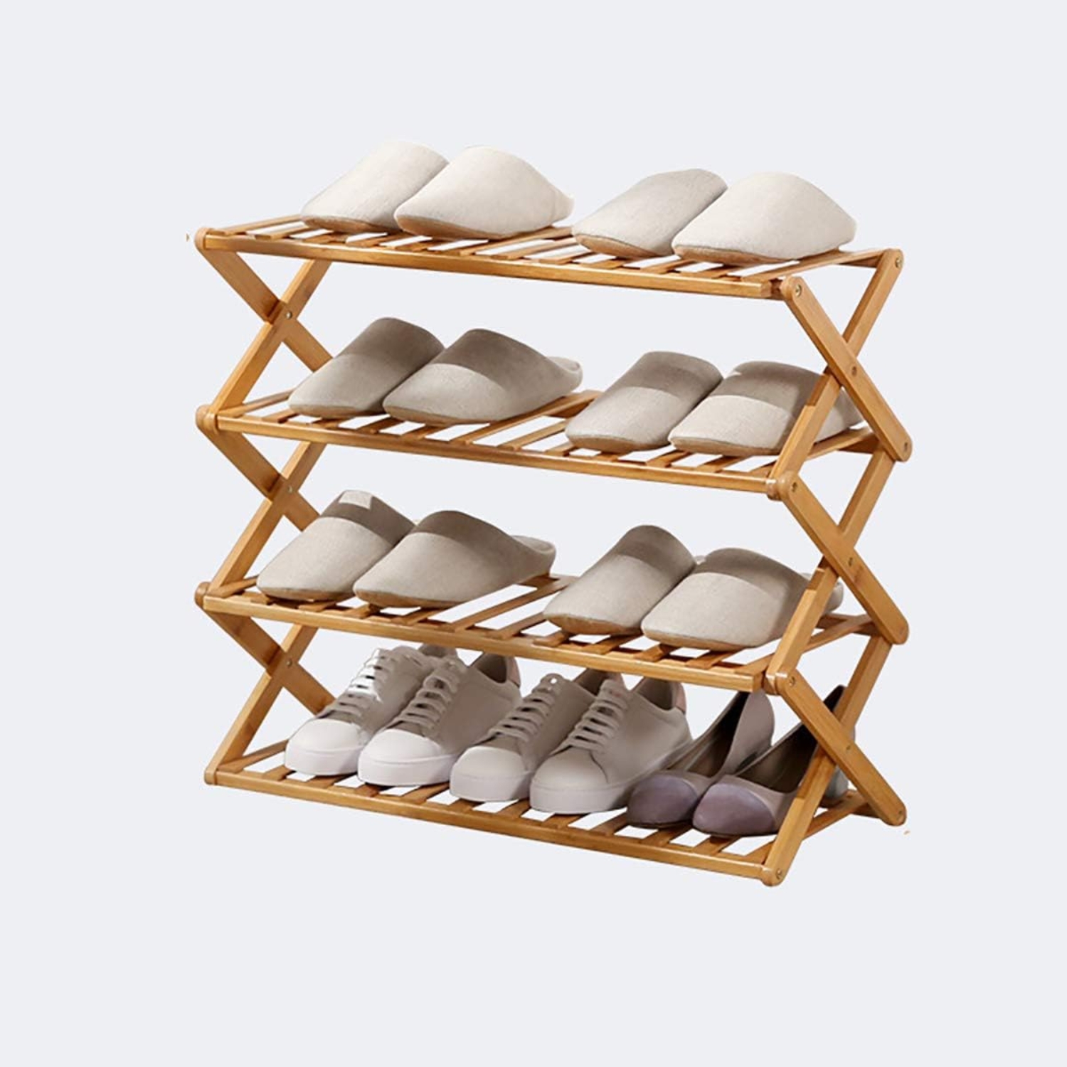 ZAPATERO IMPORTCLICK HOG.877 ORGANIZADOR MADERA 4 NIVELES 68X49X26 CM CAFÉ - 3