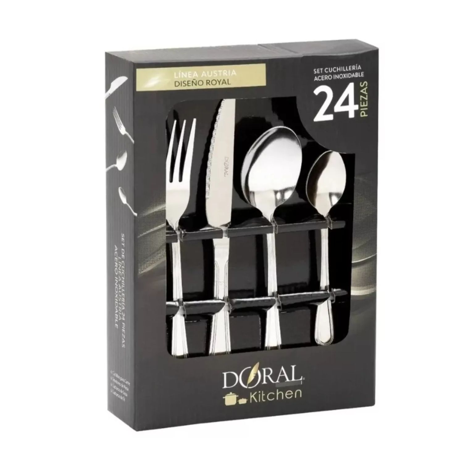 SET JUEGO CUBIERTOS ACERO INOXIDABLE 24 PIEZAS - 3