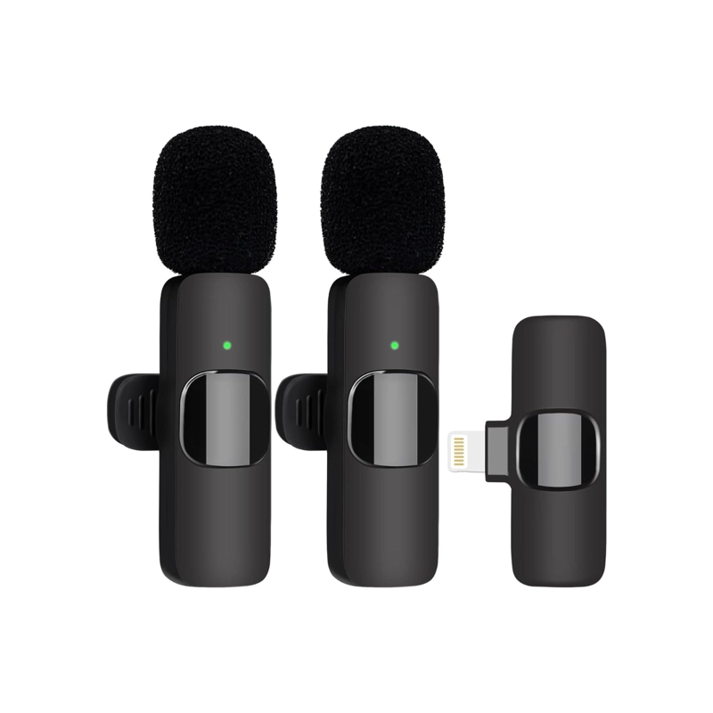 PACK 2 MICRÓFONOS IMPORTCLICK INALAMBRICOS SOLAPA LAVALIER IPHONE IOS - 1
