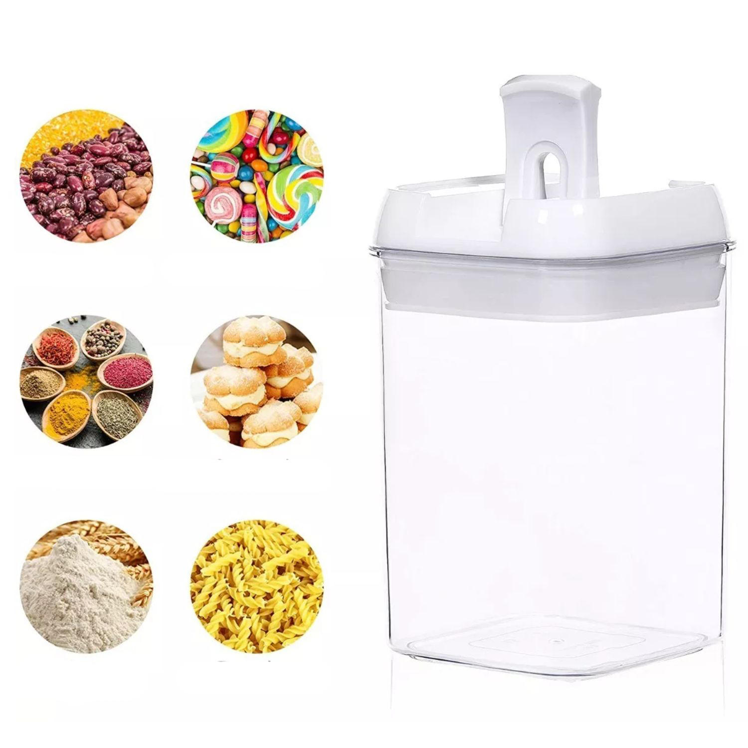 SET 7 CONTENEDORES HERMÉTICOS ALMACENAMIENTO DESPENSA COCINA PLÁSTICOS - 7