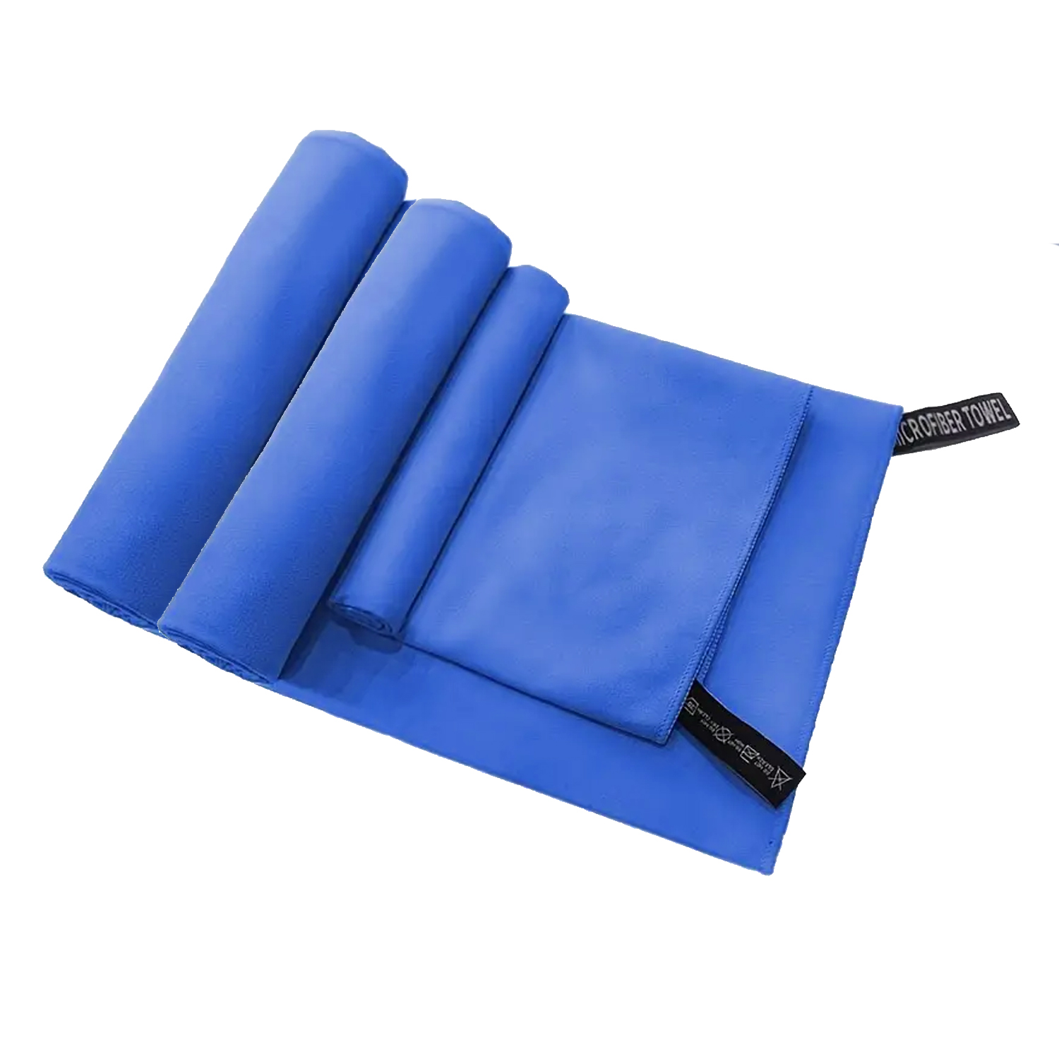 SET 3 TOALLAS BAÑO VIAJE MICROFIBRA SECADO RÁPIDO AZUL - 1