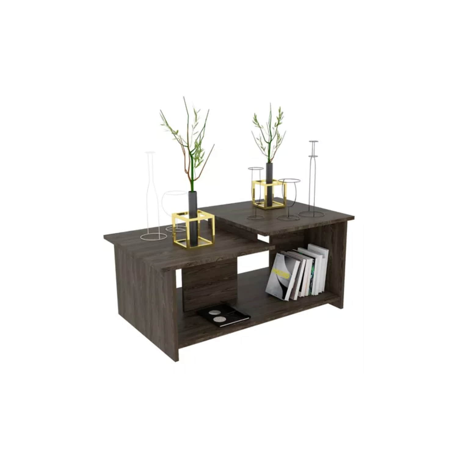 MESA CENTRO IMPORTCLICK HOG.551 MELAMINA CAFÉ 41X89X53 CM MADERA - 2