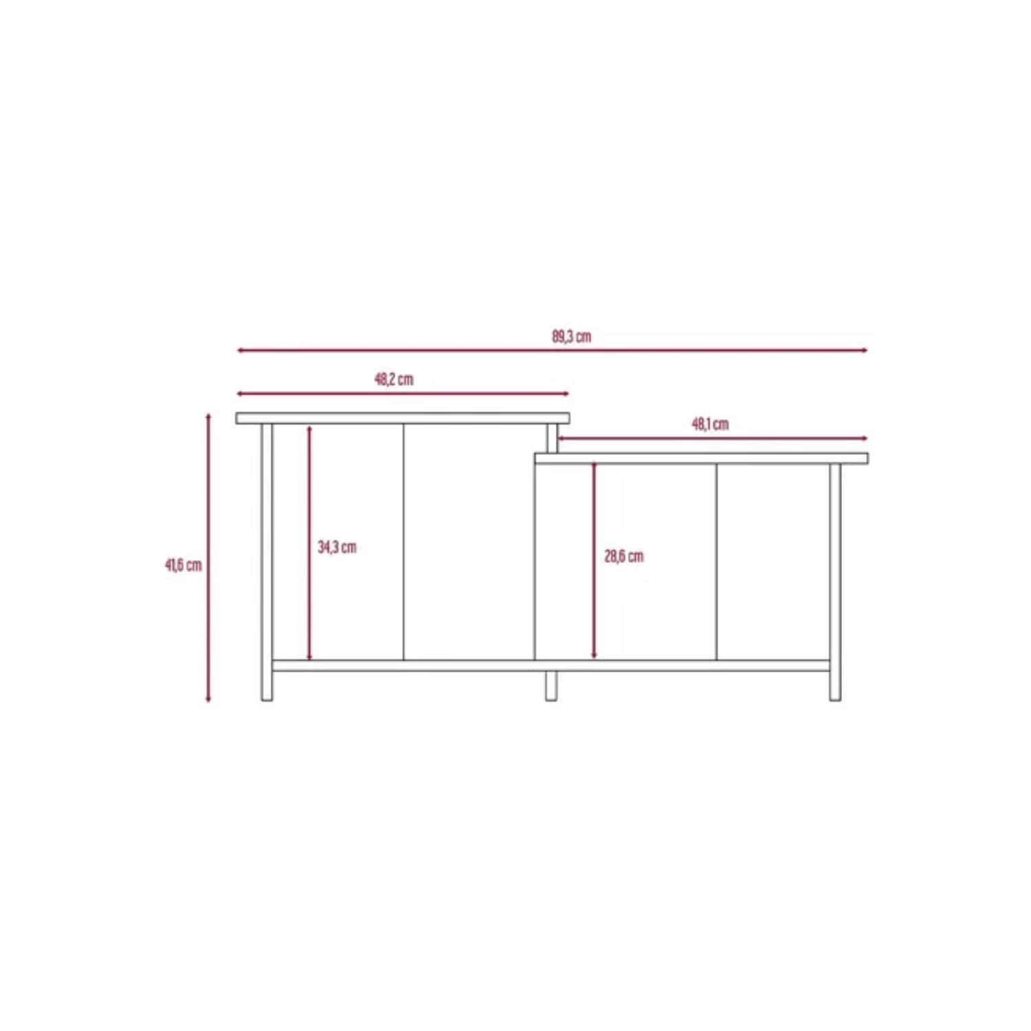 MESA CENTRO IMPORTCLICK HOG.551 MELAMINA CAFÉ 41X89X53 CM MADERA - 5