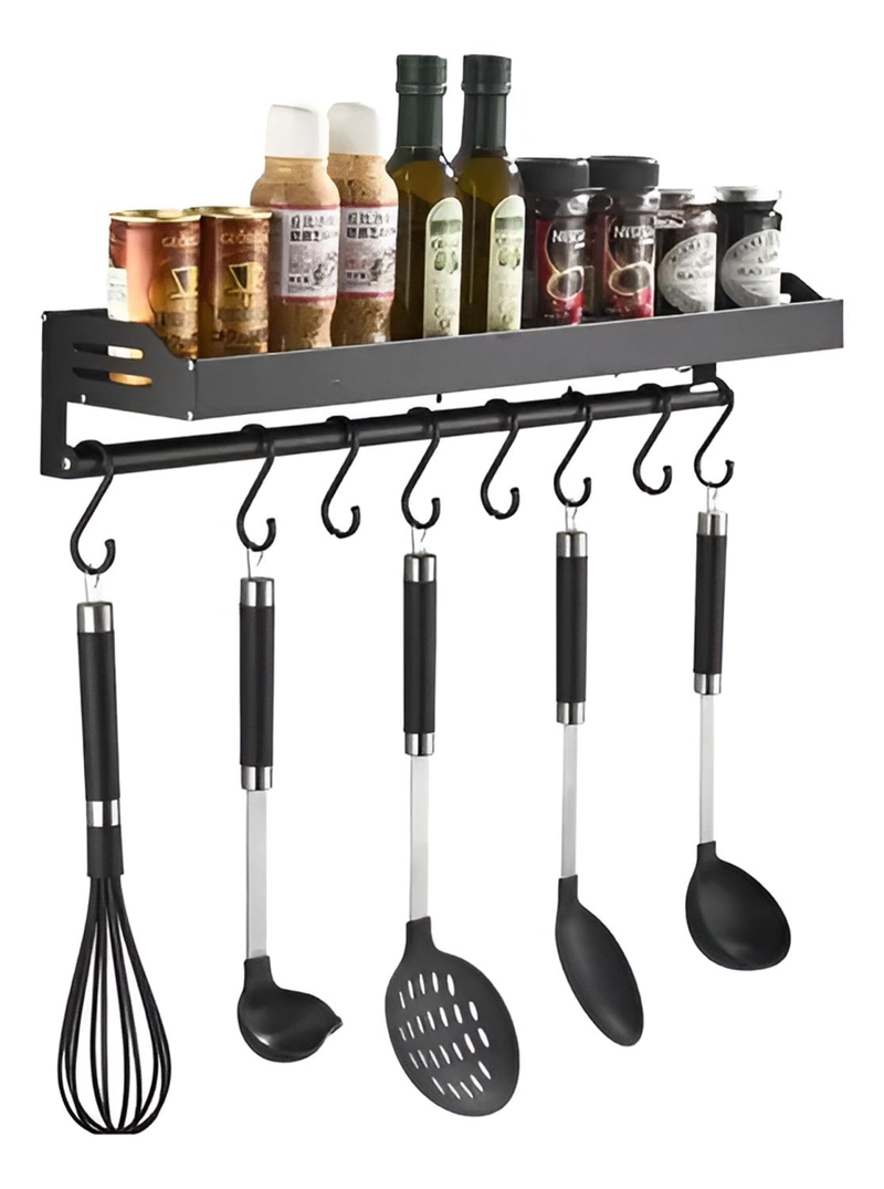 SET 10 UTENSILIOS COCINA SILICONA ANTIADHERENTE NEGRO - 4