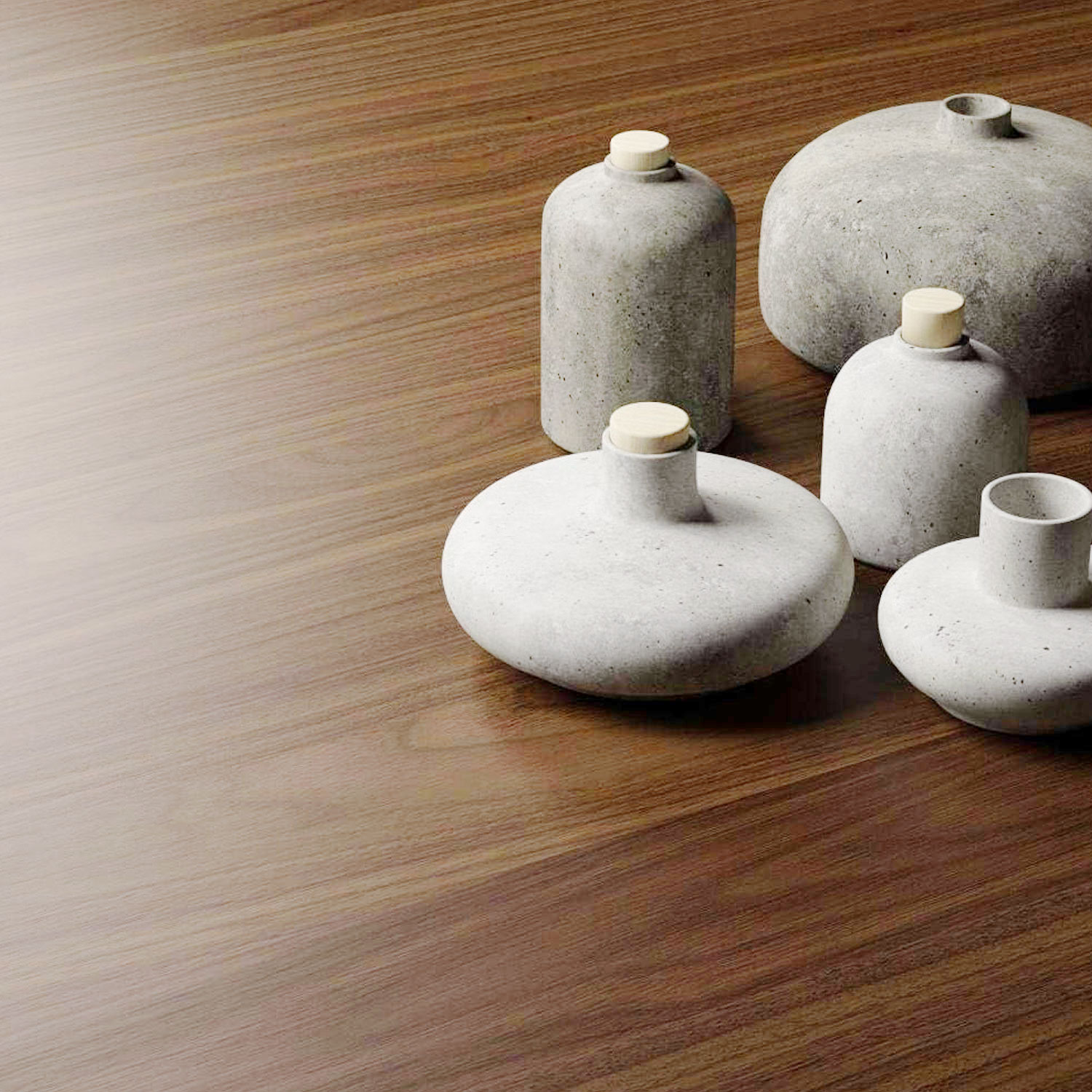 SET 4 REPISAS FLOTANTES RECTAS SOPORTE CAFÉ CLARO 2X 40 CM - 2X 60 CM - 3
