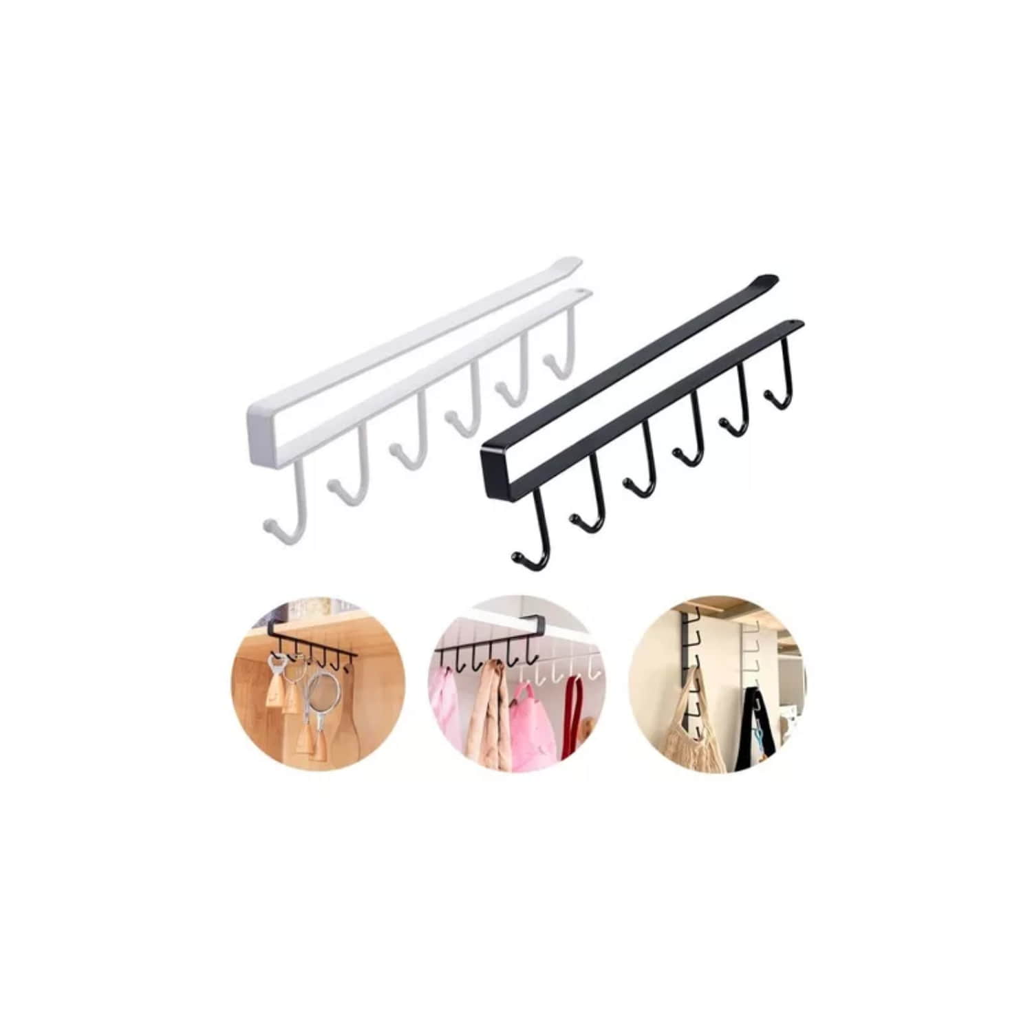 COLGADOR IMPORTCLICK HOG.573 ORGANIZADOR SOPORTE TAZAS UTENSILIOS COCINA METAL NEGRO - 2
