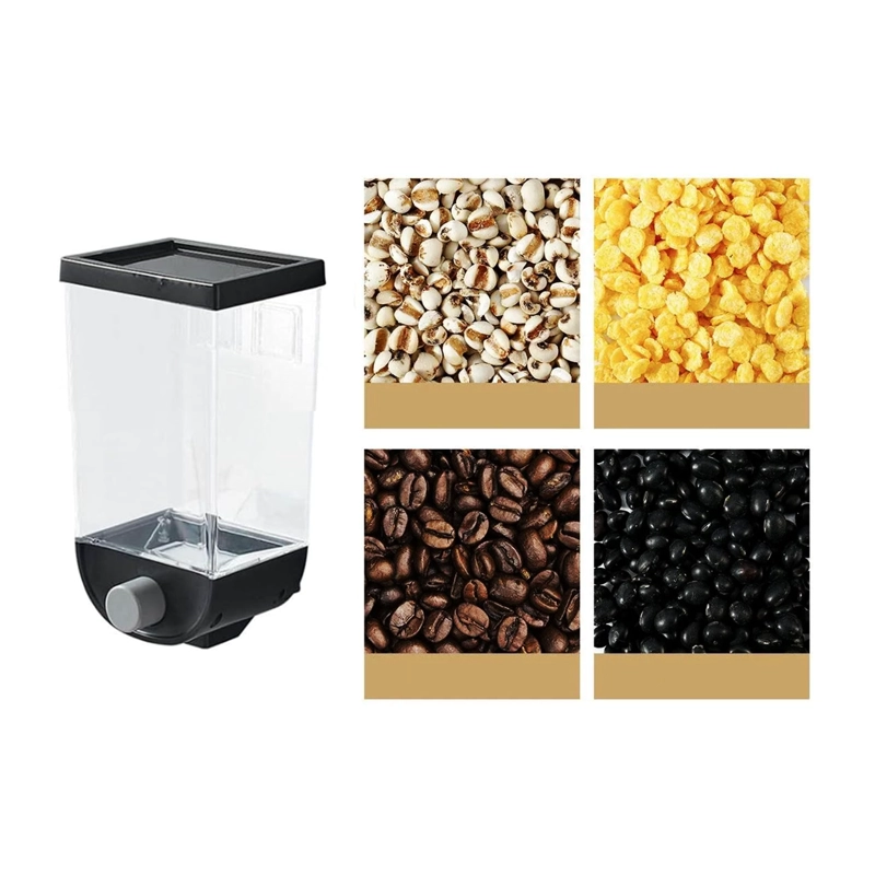 CONTENEDOR ORGANIZADOR PARED CEREALES AZÚCAR ESPECIES 1 LT NEGRO - 3