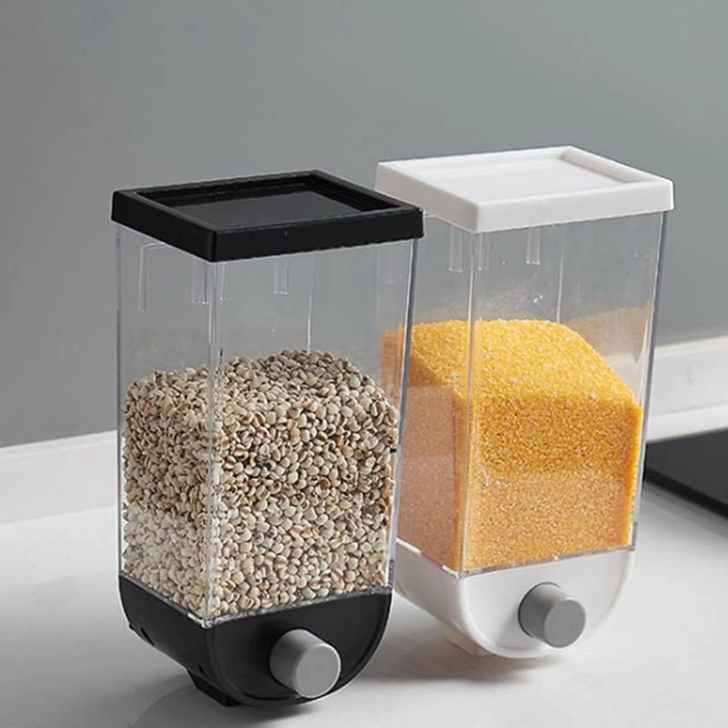 CONTENEDOR ORGANIZADOR PARED CEREALES AZÚCAR ESPECIES 1 LT NEGRO - 4