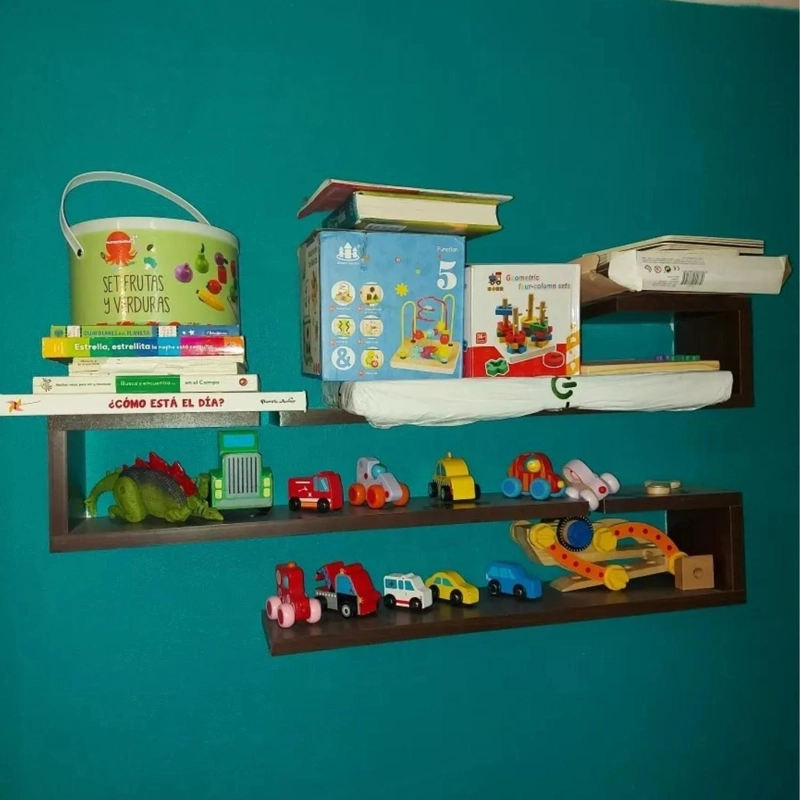 JUEGO REPISAS FLOTANTES MADERA GEO CAFE  95X45X15 CM - 6