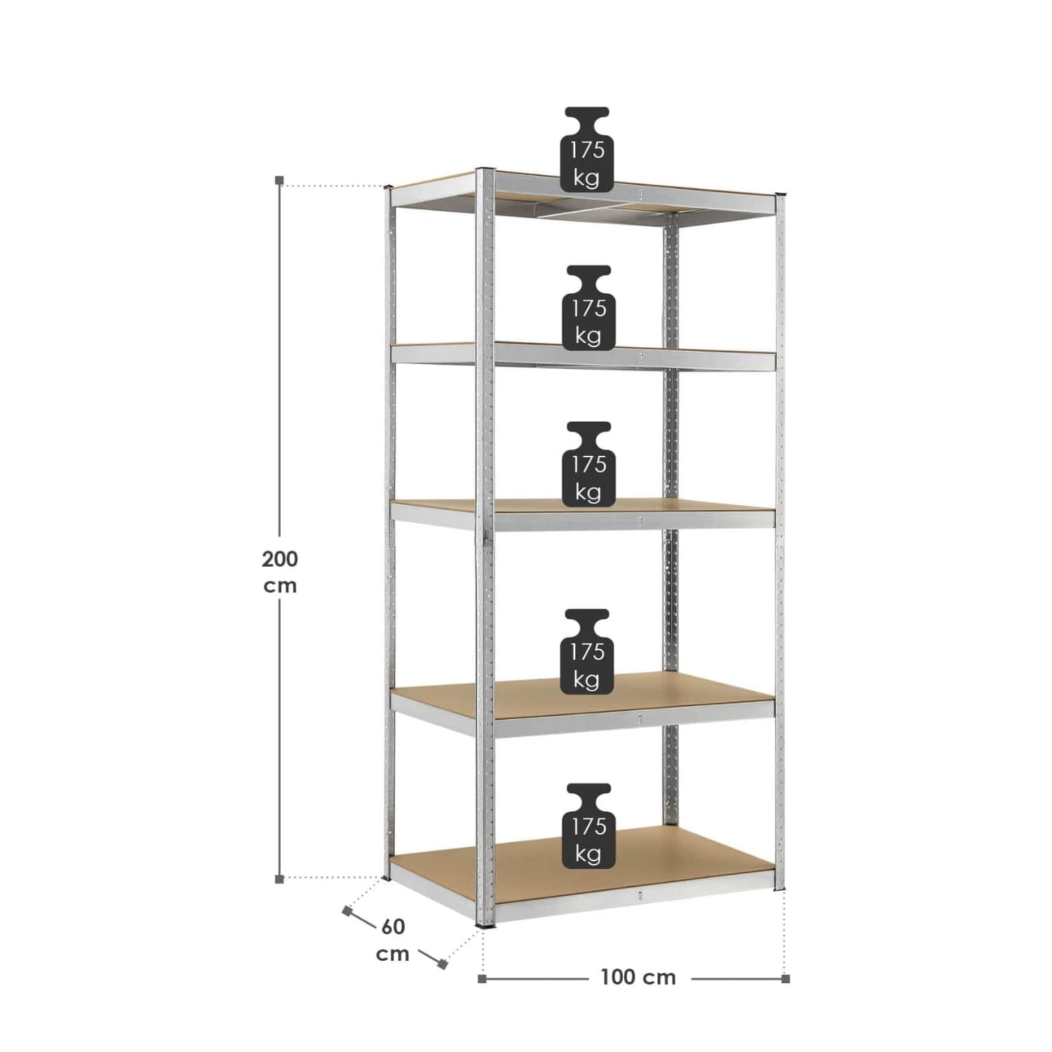 ESTANTE MULTIFUNCIONAL METAL ARMABLE 180X90X40 CM - 2