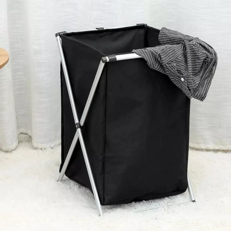 CANASTO CESTA ORGANIZADOR ROPA PLEGABLE XL NEGRO - 2