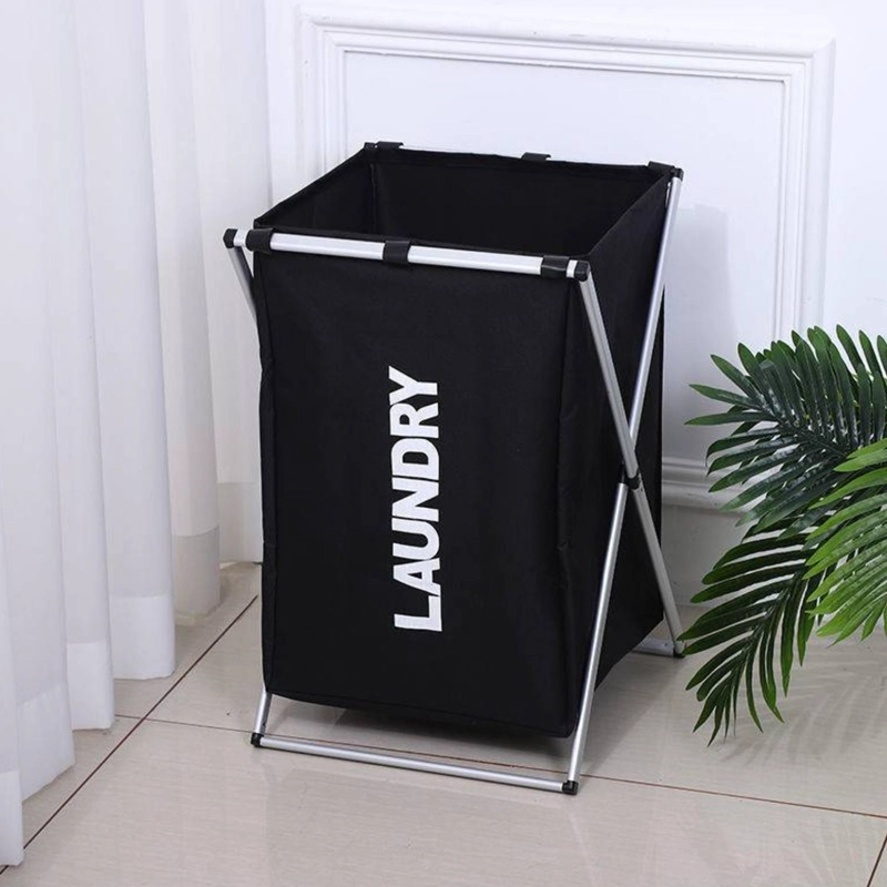 CANASTO CESTA ORGANIZADOR ROPA PLEGABLE XL NEGRO - 4