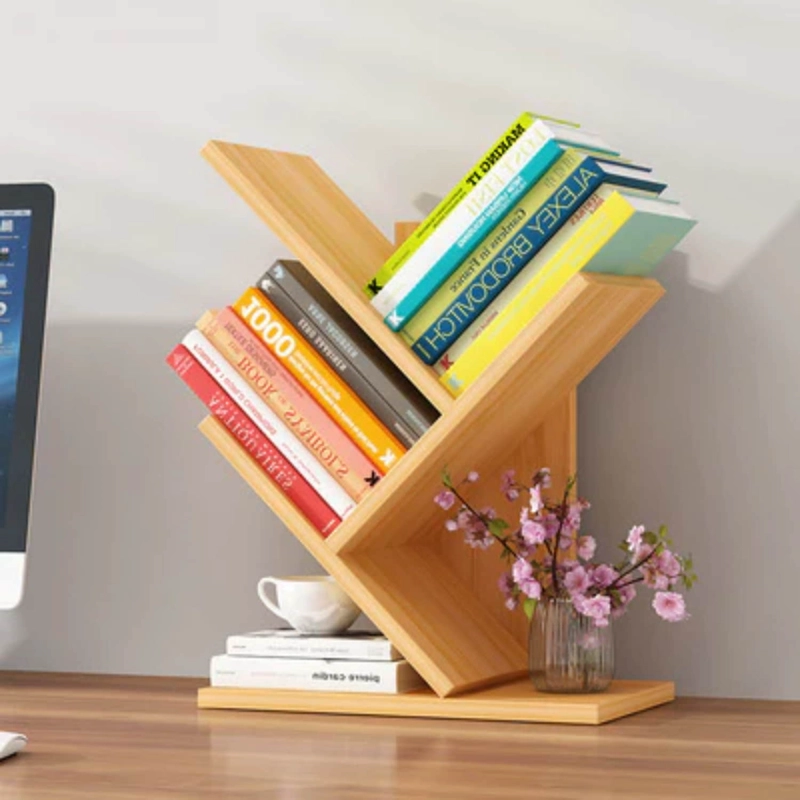 LIBRERO ORGANIZADOR INCLINADO REPISA CAFÉ 30X15X62 CM - 3