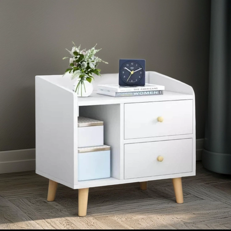 VELADOR IMPORTCLICK HOG.548 MDF 2 CAJONES BLANCO MADERA 43X30X48 CM