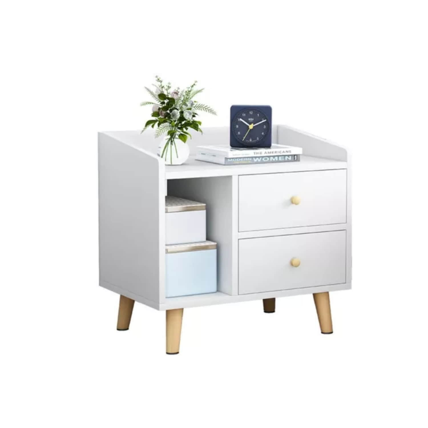 VELADOR IMPORTCLICK HOG.548 MDF 2 CAJONES BLANCO MADERA 43X30X48 CM - 1